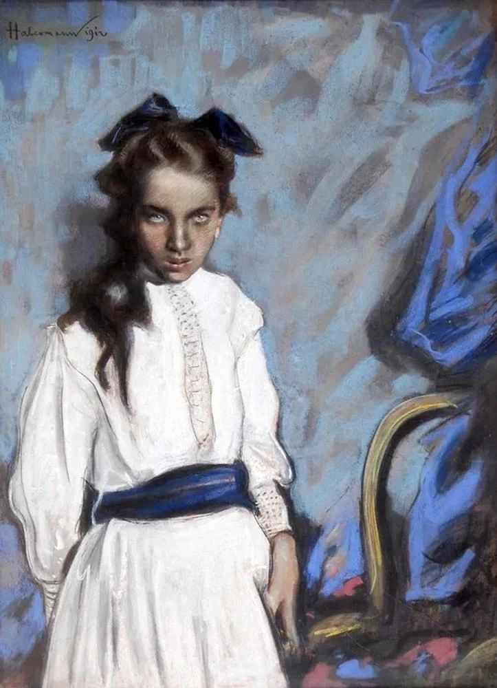 Hugo von Habermann - Ritratto di ragazza